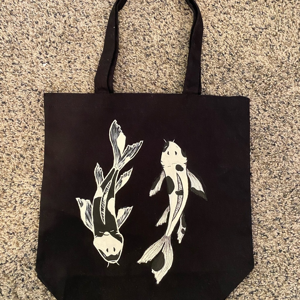 Painted tote bag